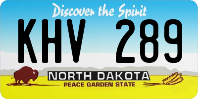 ND license plate KHV289