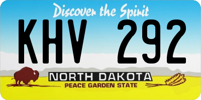 ND license plate KHV292