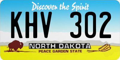 ND license plate KHV302