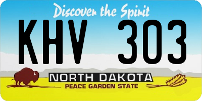 ND license plate KHV303