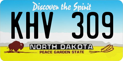 ND license plate KHV309