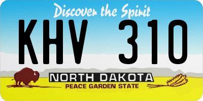 ND license plate KHV310
