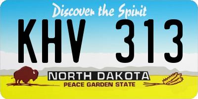ND license plate KHV313