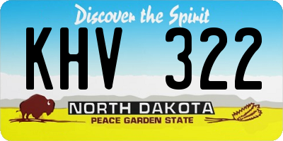 ND license plate KHV322
