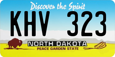 ND license plate KHV323