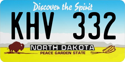 ND license plate KHV332