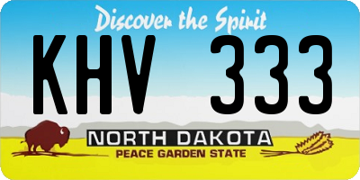 ND license plate KHV333