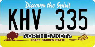 ND license plate KHV335