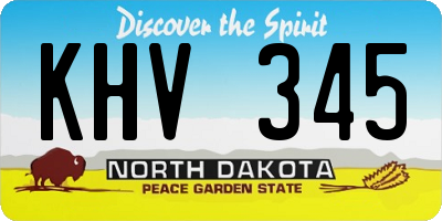ND license plate KHV345