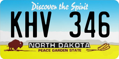 ND license plate KHV346