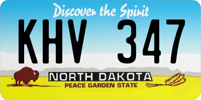 ND license plate KHV347