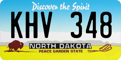 ND license plate KHV348