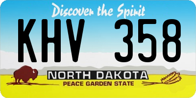 ND license plate KHV358