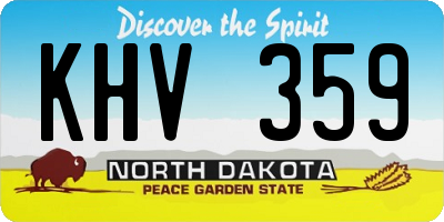 ND license plate KHV359