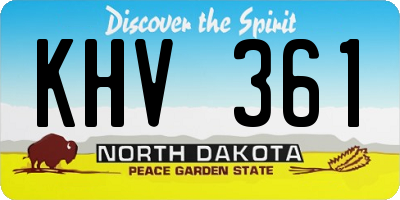 ND license plate KHV361