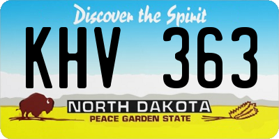 ND license plate KHV363