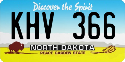 ND license plate KHV366