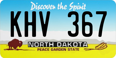 ND license plate KHV367
