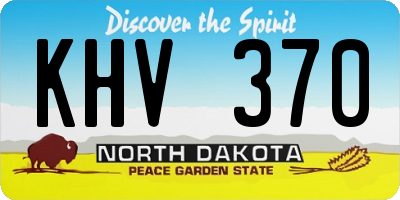 ND license plate KHV370