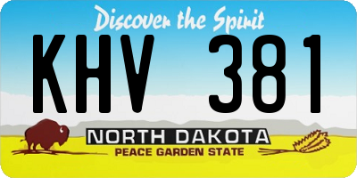 ND license plate KHV381