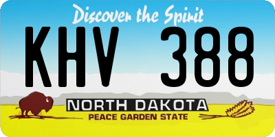 ND license plate KHV388