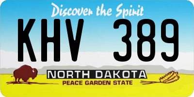 ND license plate KHV389