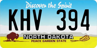 ND license plate KHV394