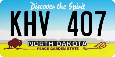 ND license plate KHV407