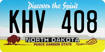 ND license plate KHV408