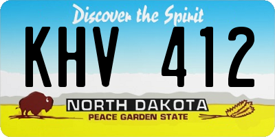 ND license plate KHV412