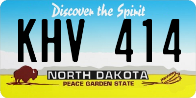 ND license plate KHV414