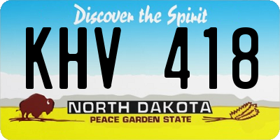 ND license plate KHV418