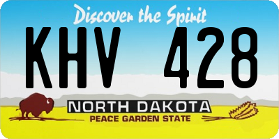 ND license plate KHV428