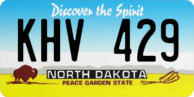 ND license plate KHV429