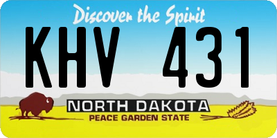 ND license plate KHV431