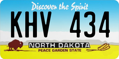 ND license plate KHV434