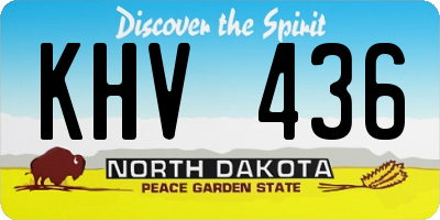 ND license plate KHV436