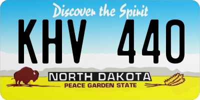 ND license plate KHV440