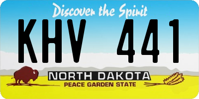 ND license plate KHV441