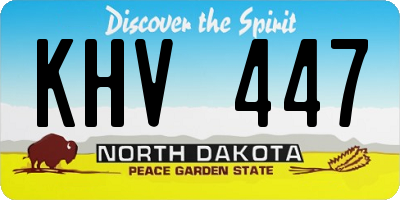 ND license plate KHV447