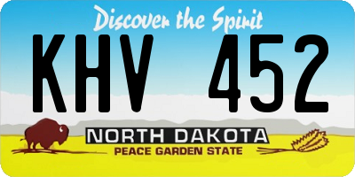 ND license plate KHV452