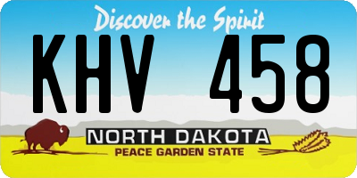 ND license plate KHV458