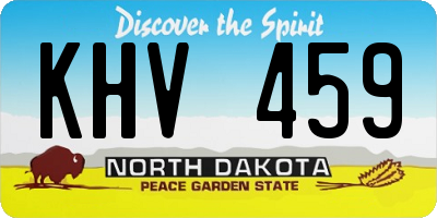 ND license plate KHV459