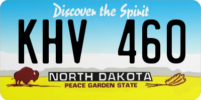 ND license plate KHV460