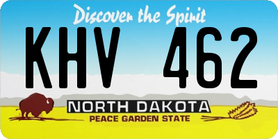 ND license plate KHV462