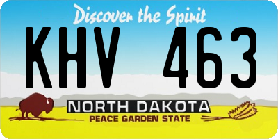 ND license plate KHV463