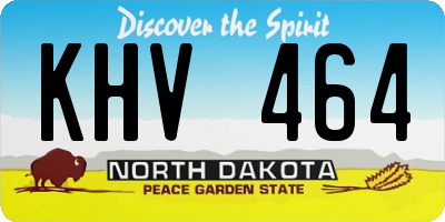 ND license plate KHV464