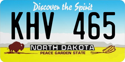 ND license plate KHV465