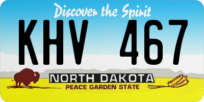 ND license plate KHV467