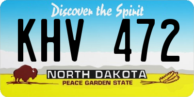 ND license plate KHV472